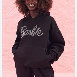 Barbie Glitter Oversized‎ Hoodie Black Size 2 NWT in packaging